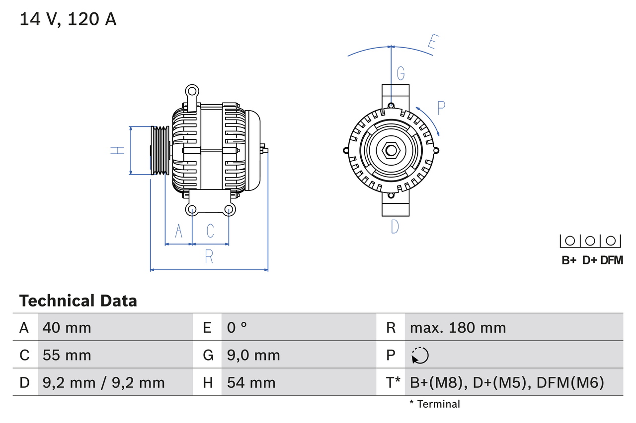 Bosch Alternator/Dynamo 0 986 084 160