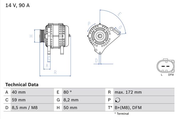 Bosch Alternator/Dynamo 0 986 084 320