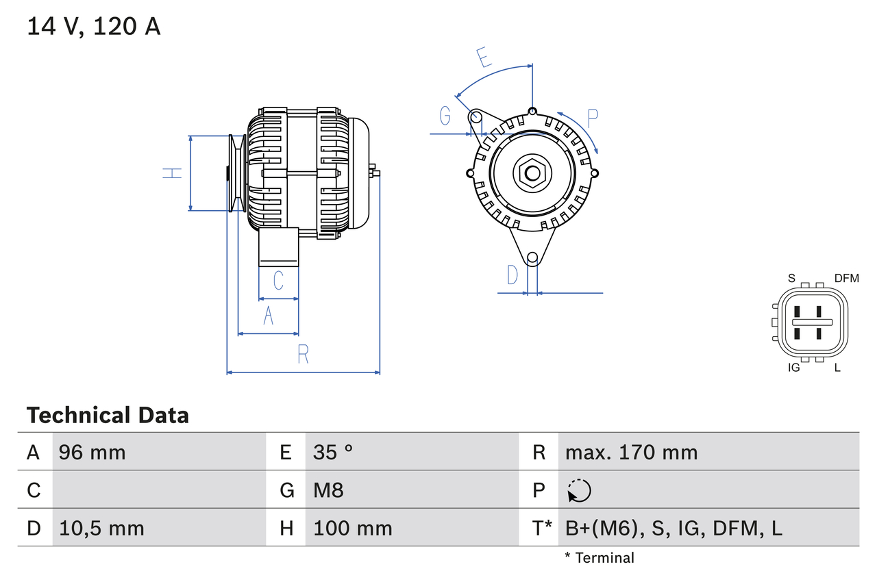 Bosch Alternator/Dynamo 0 986 084 380