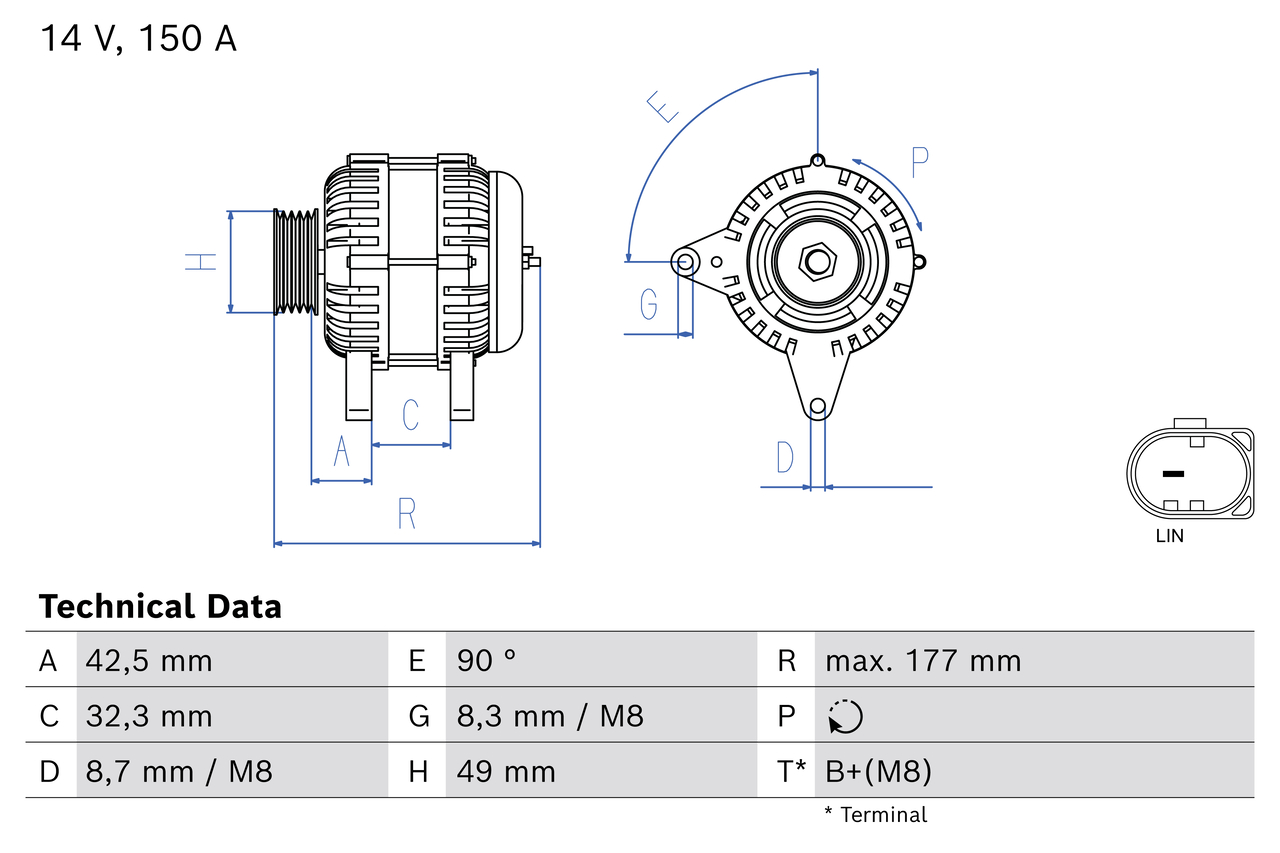 Bosch Alternator/Dynamo 0 986 084 700