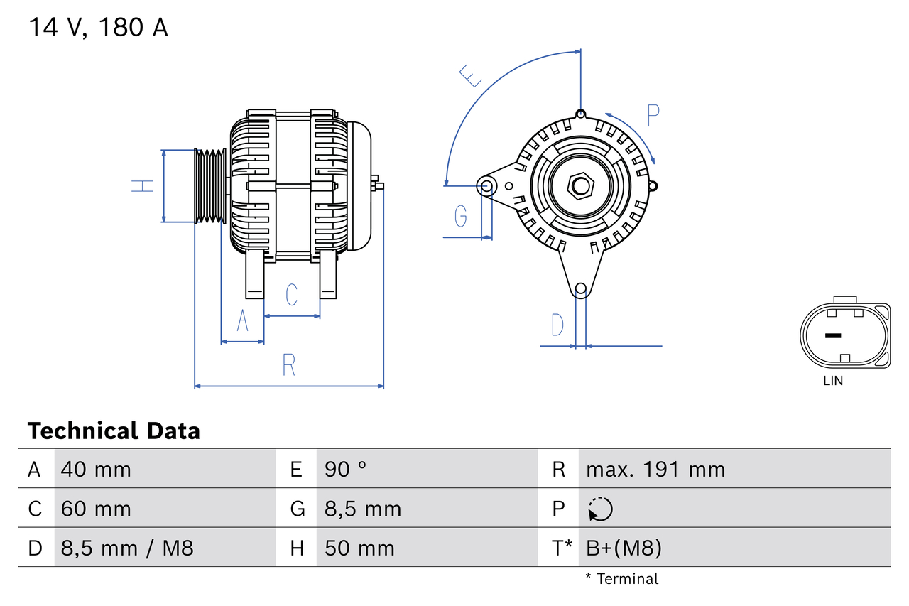 Bosch Alternator/Dynamo 0 986 084 730