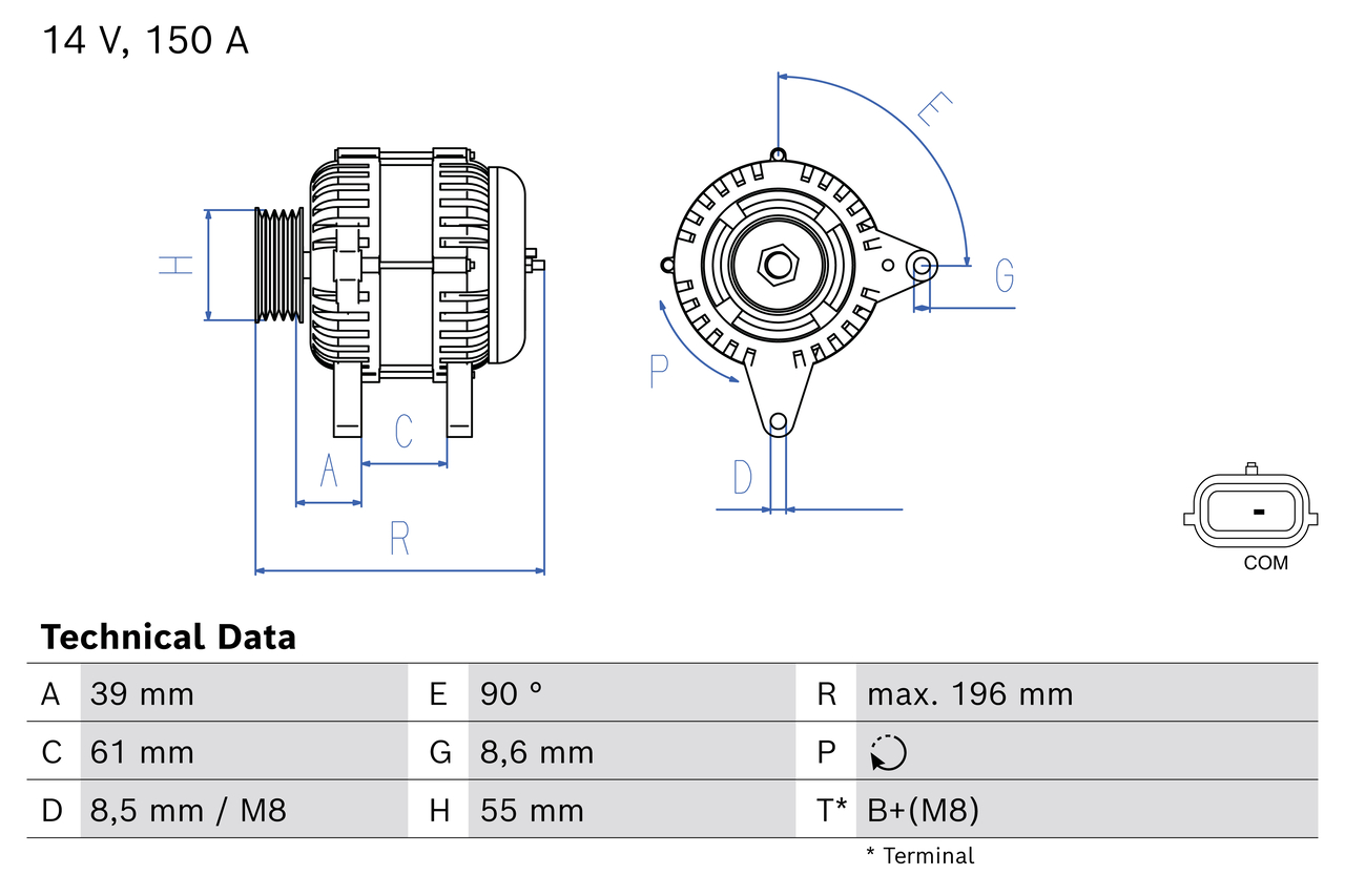 Bosch Alternator/Dynamo 0 986 084 870