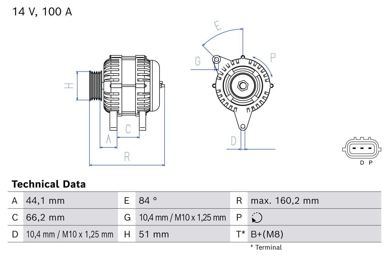 Bosch Alternator/Dynamo 0 986 084 990