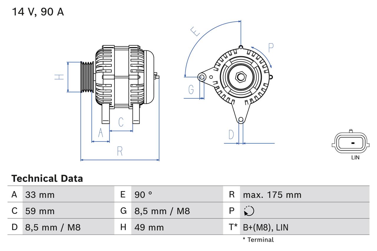Bosch Alternator/Dynamo 0 986 085 170
