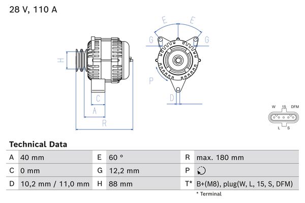 Bosch Alternator/Dynamo 0 986 085 280