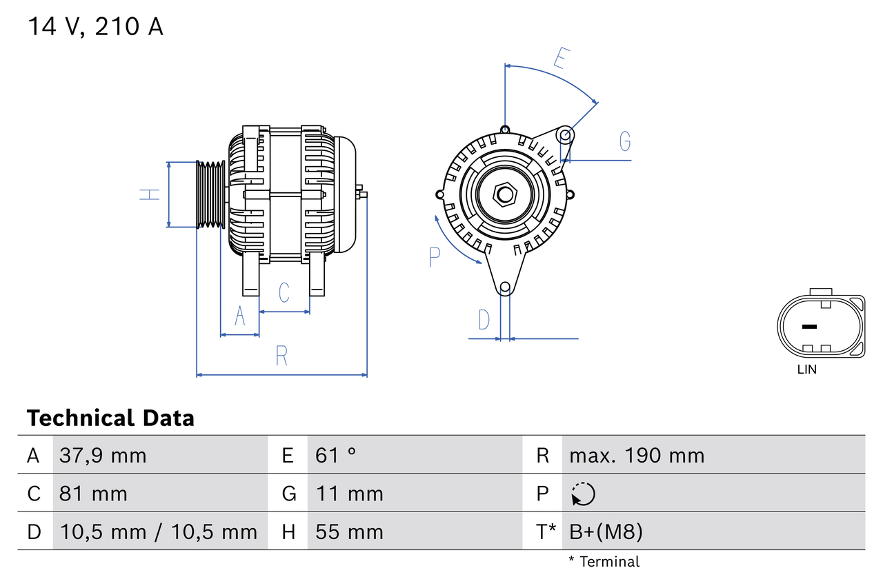 Bosch Alternator/Dynamo 0 986 085 510