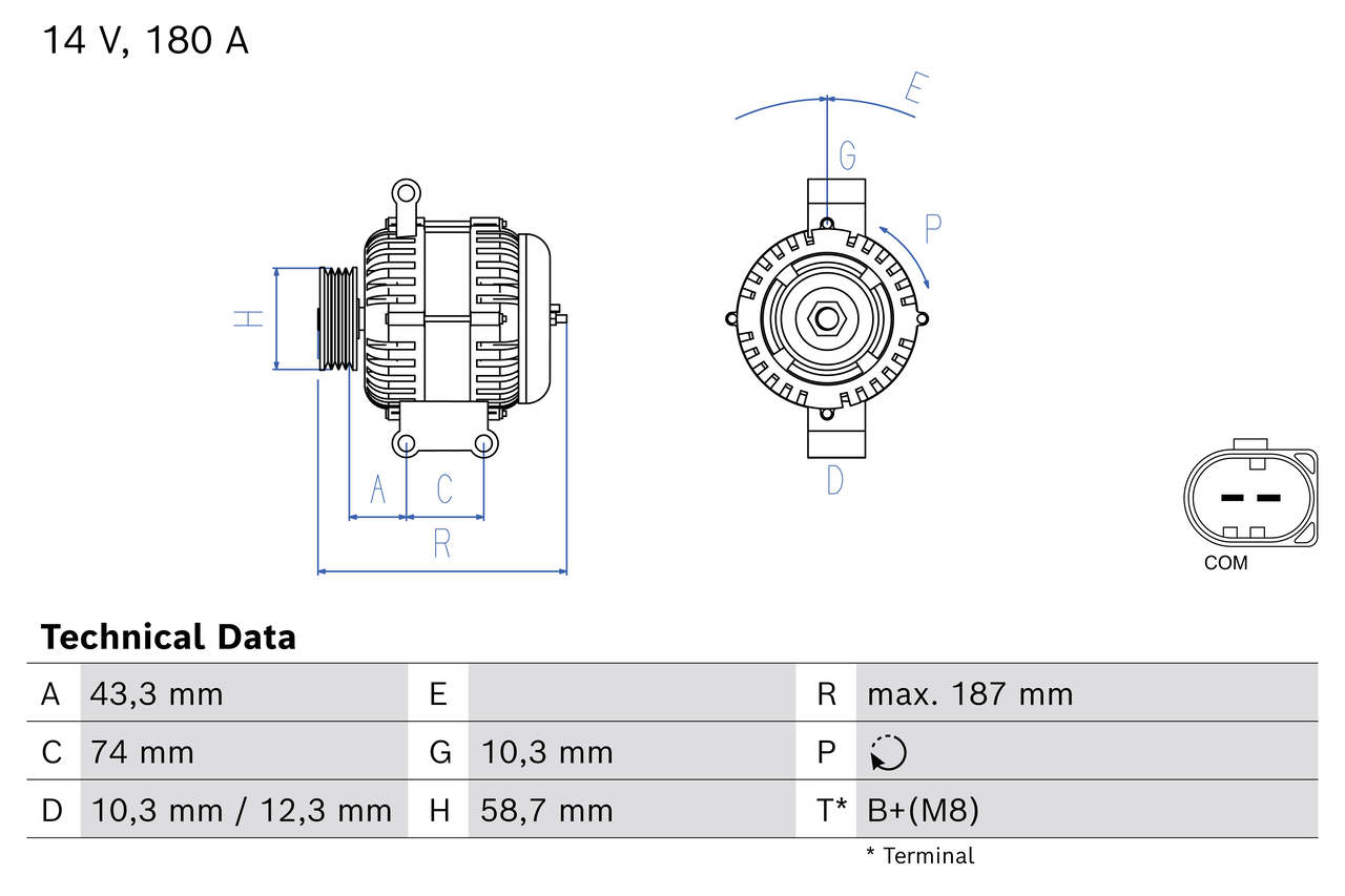 Bosch Alternator/Dynamo 0 986 085 970
