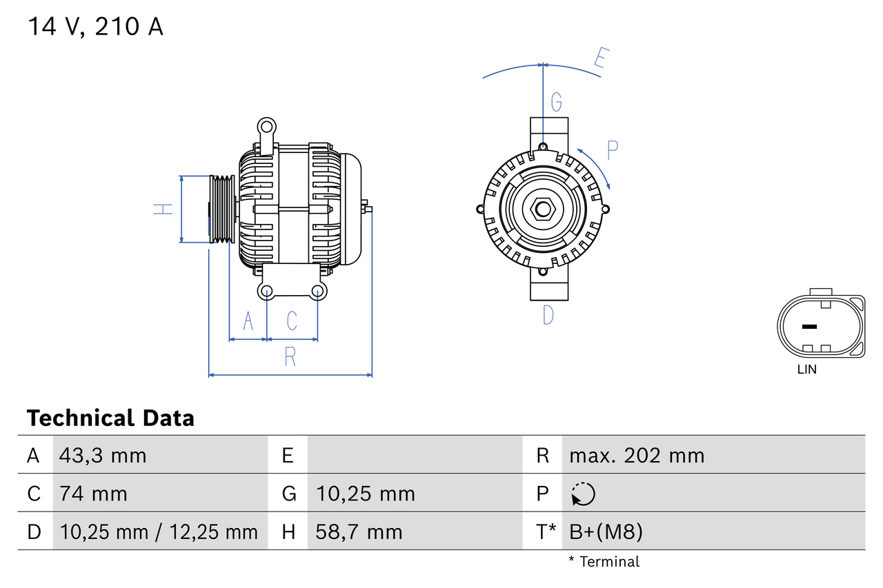 Bosch Alternator/Dynamo 0 986 086 040