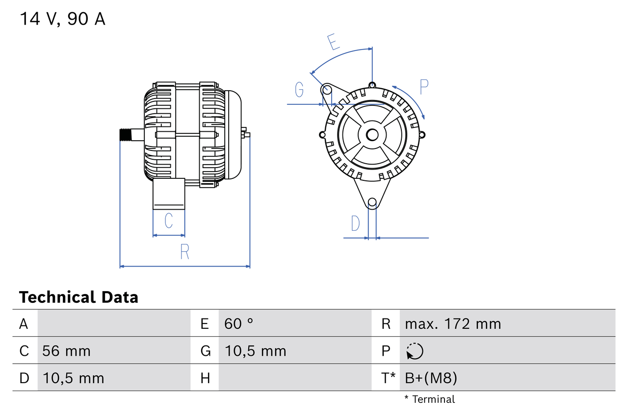 Bosch Alternator/Dynamo 0 986 086 180
