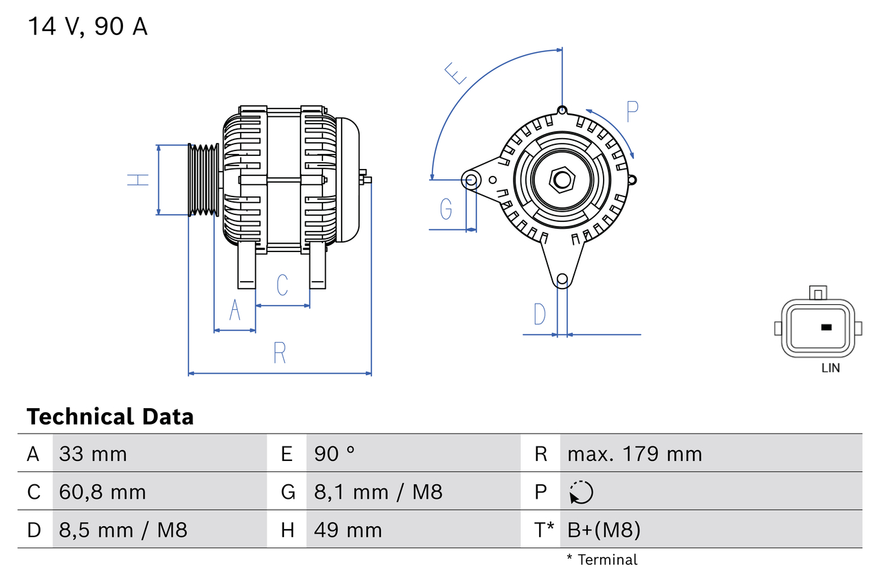 Bosch Alternator/Dynamo 0 986 086 240