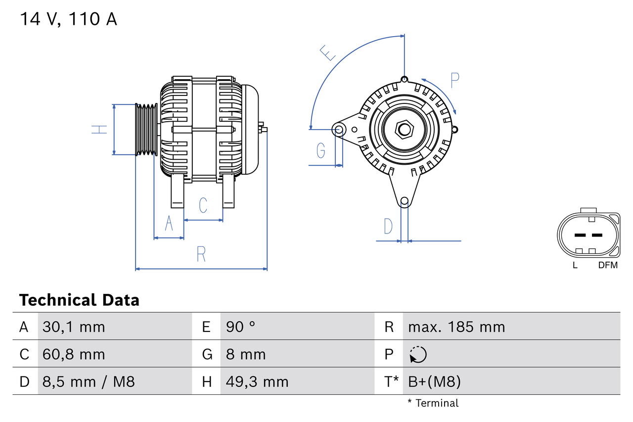 Bosch Alternator/Dynamo 0 986 086 330