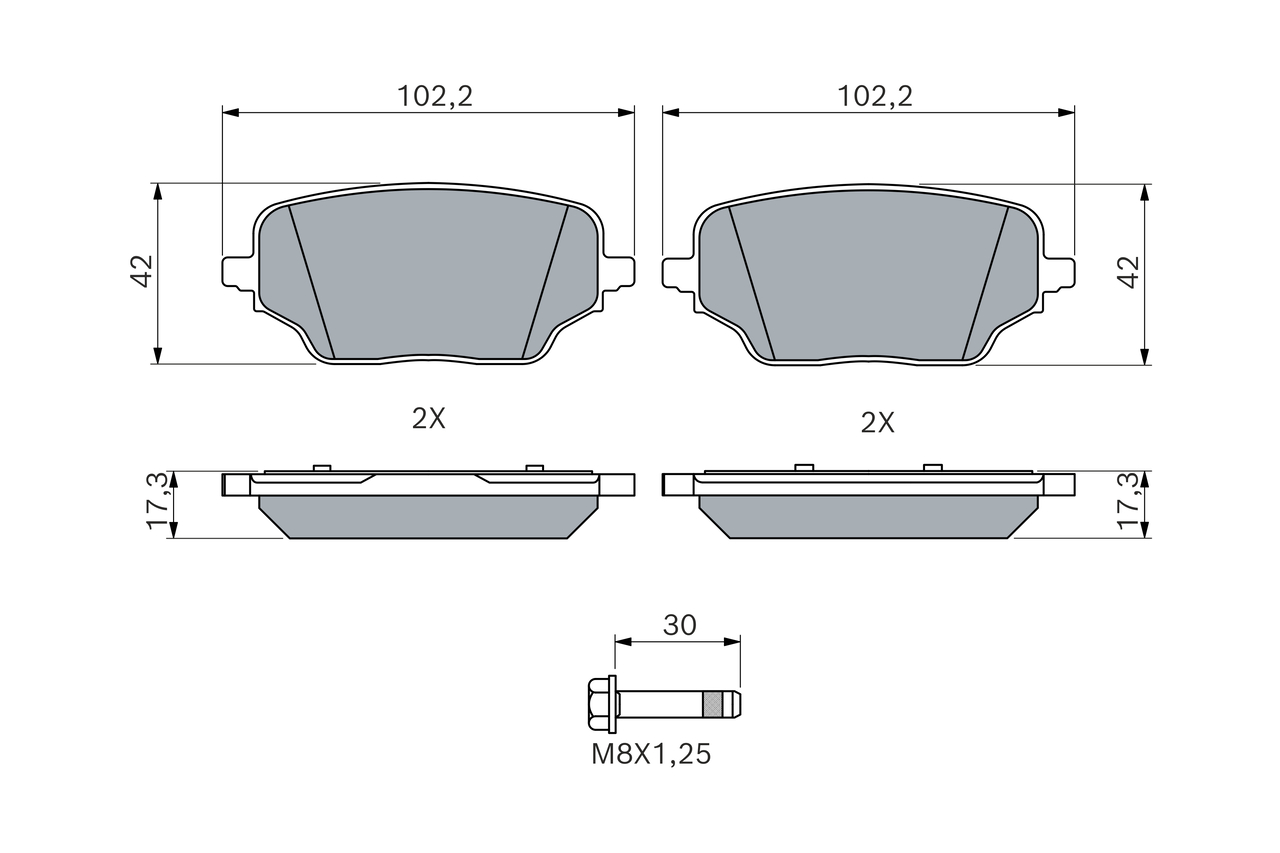 Bosch Remblokkenset, schijfrem 0 986 460 286