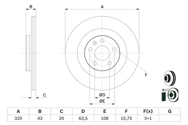 Bosch Remschijven 0 986 479 E87