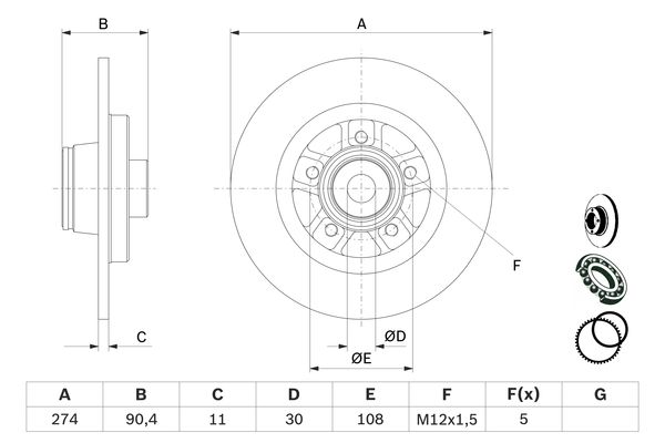 Bosch Remschijven 0 986 479 F30