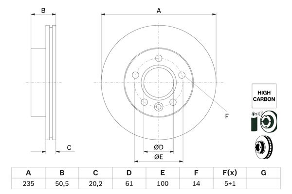 Bosch Remschijven 0 986 479 F40