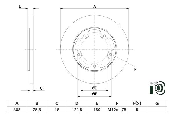 Bosch Remschijven 0 986 479 F44