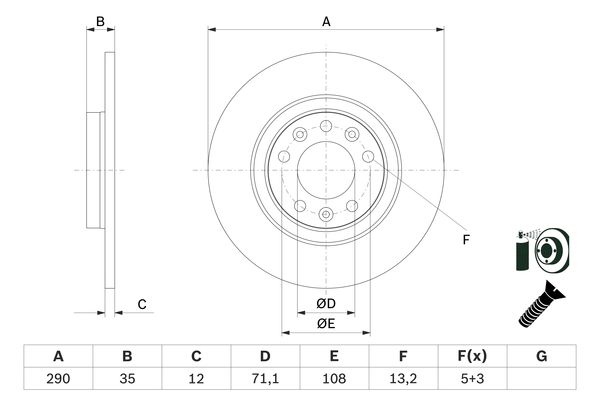 Bosch Remschijven 0 986 479 F52