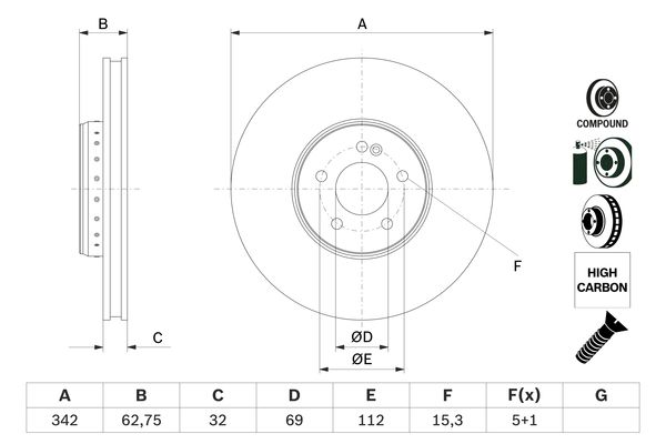 Bosch Remschijven 0 986 479 G37