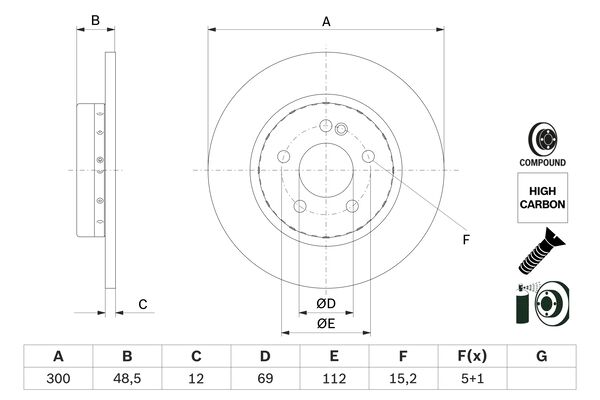 Bosch Remschijven 0 986 479 H49