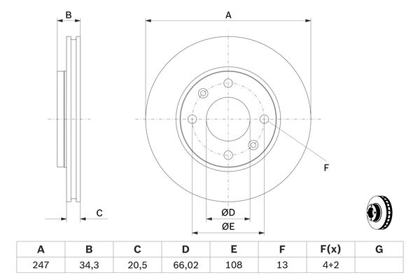 Bosch Remschijven 0 986 479 W62