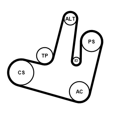 Contitech Poly V-riem set 6PK1264K1
