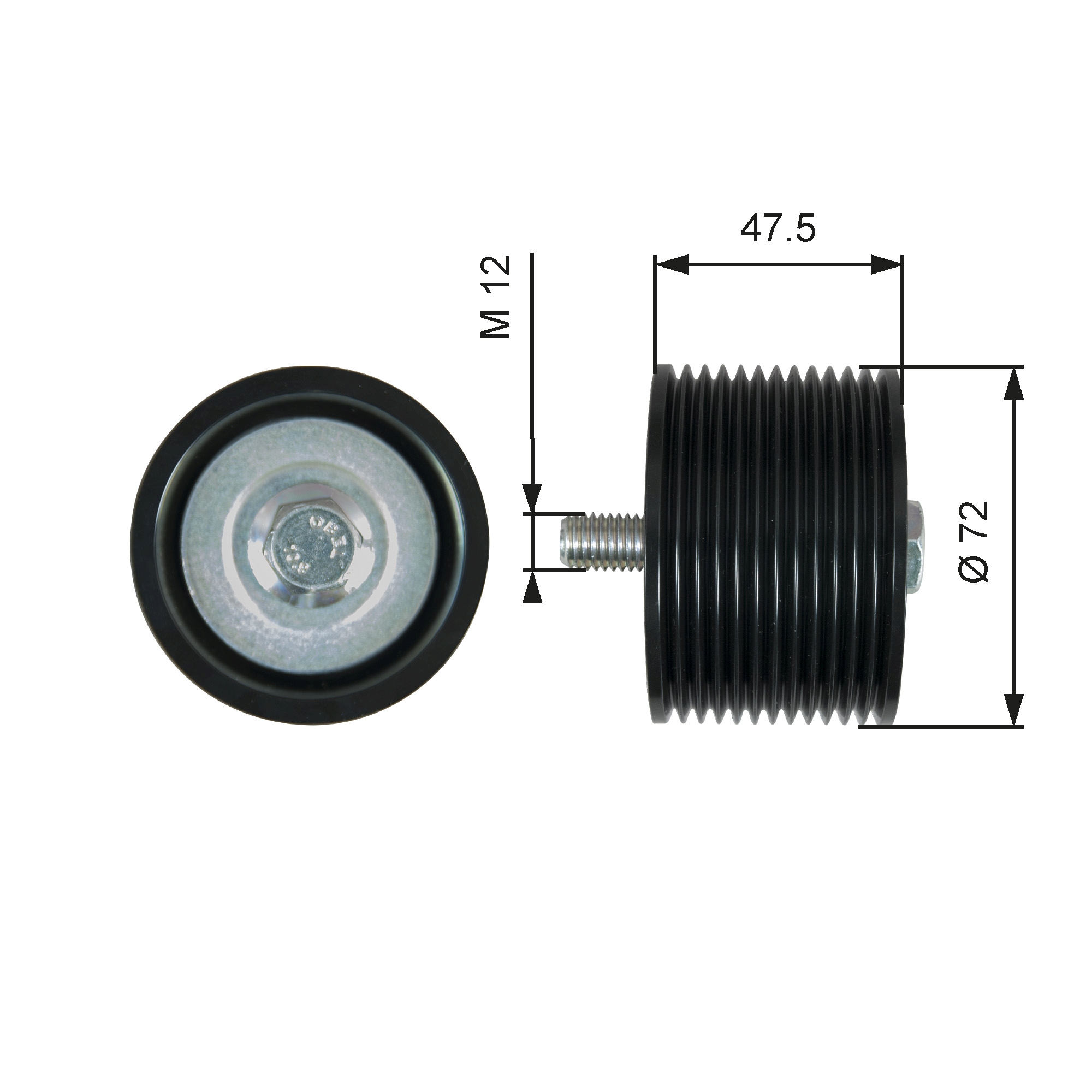 Gates Geleiderol (poly) V-riem T36627