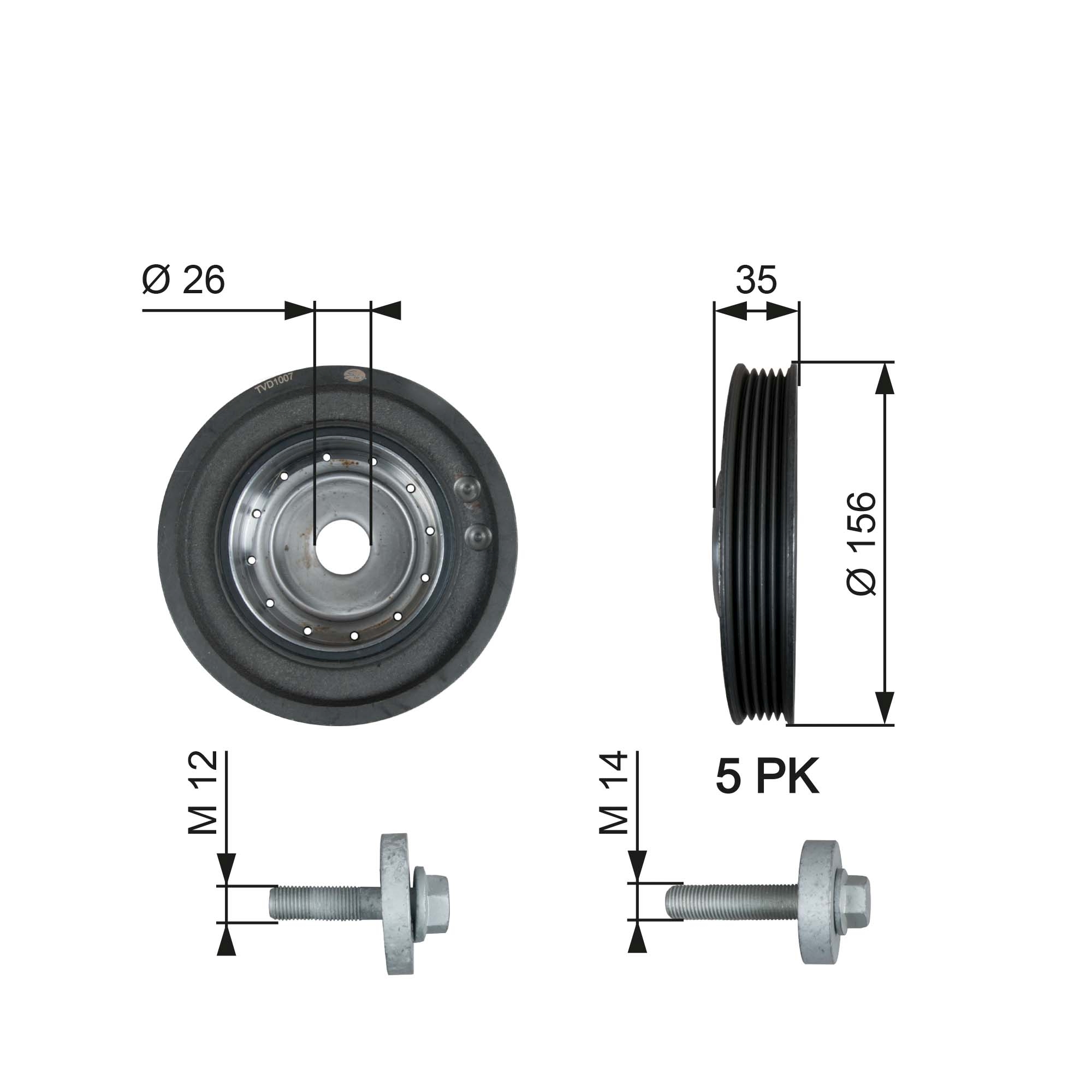 Gates Krukaspoelie TVD1007A