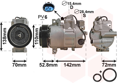 Van Wezel Airco compressor 0600K415