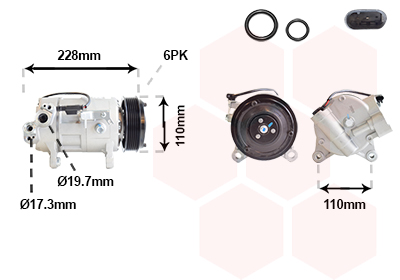 Van Wezel Compressor, airconditioning 0601K716