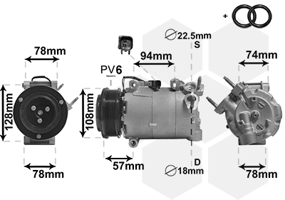 Van Wezel Airco compressor 1800K587