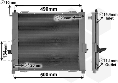 Van Wezel Koelmodule (radiateur+condensor) 4301M406