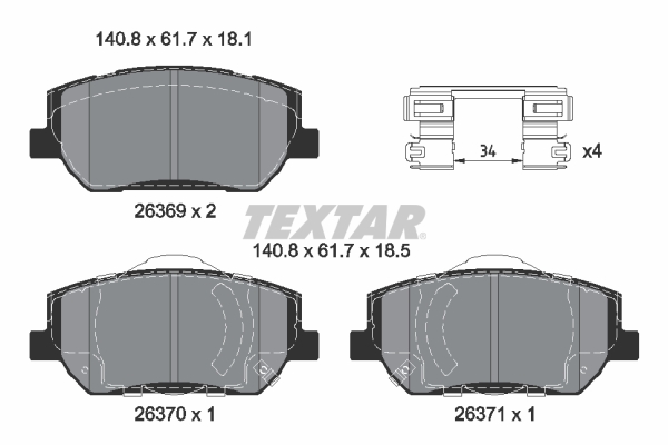 Textar Remblokset 2636901