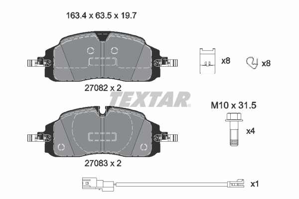 Textar Remblokkenset, schijfrem 2708201