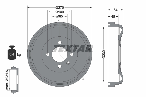 Textar Remtrommel 94012000