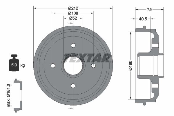 Textar Remtrommel 94016900