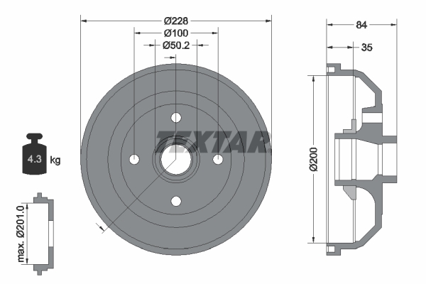 Textar Remtrommel 94022300