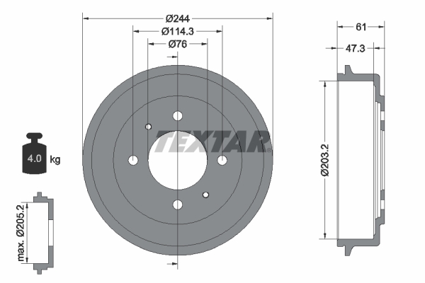 Textar Remtrommel 94034900