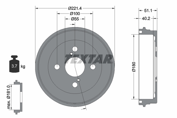 Textar Remtrommel 94044000