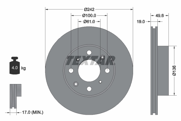 Textar Remschijven 92046200