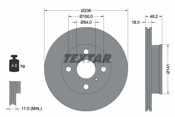 Textar Remschijven 92055800