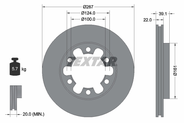 Textar Remschijven 92070100