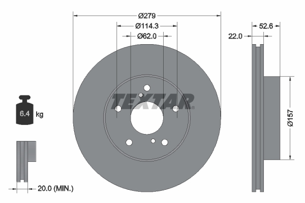 Textar Remschijven 92080900