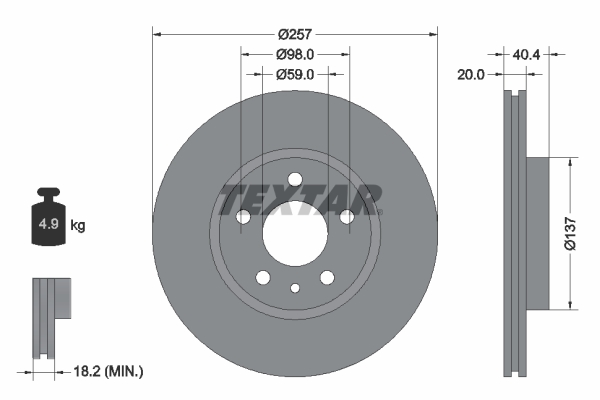 Textar Remschijven 92083100