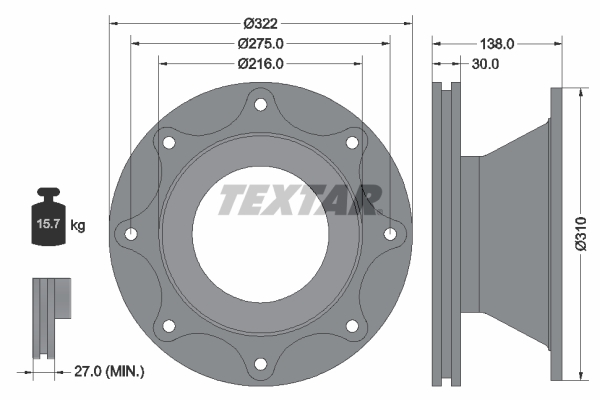 Textar Remschijven 93086500