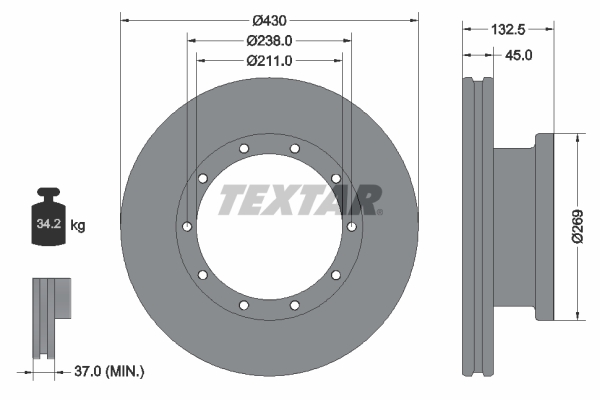 Textar Remschijven 93087900