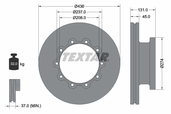 Textar Remschijven 93088300