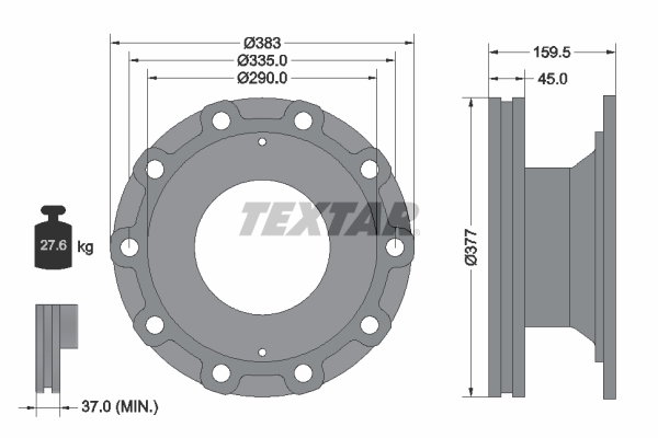 Textar Remschijven 93095800