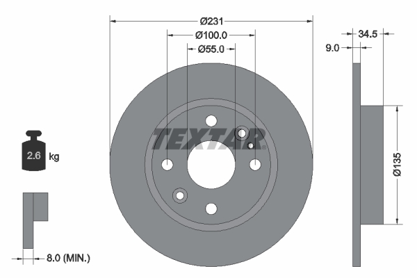 Textar Remschijven 92096600