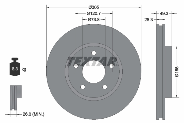 Textar Remschijven 92098900