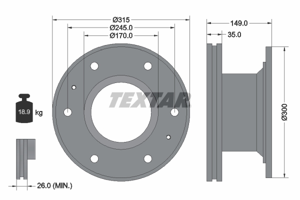 Textar Remschijven 93101600